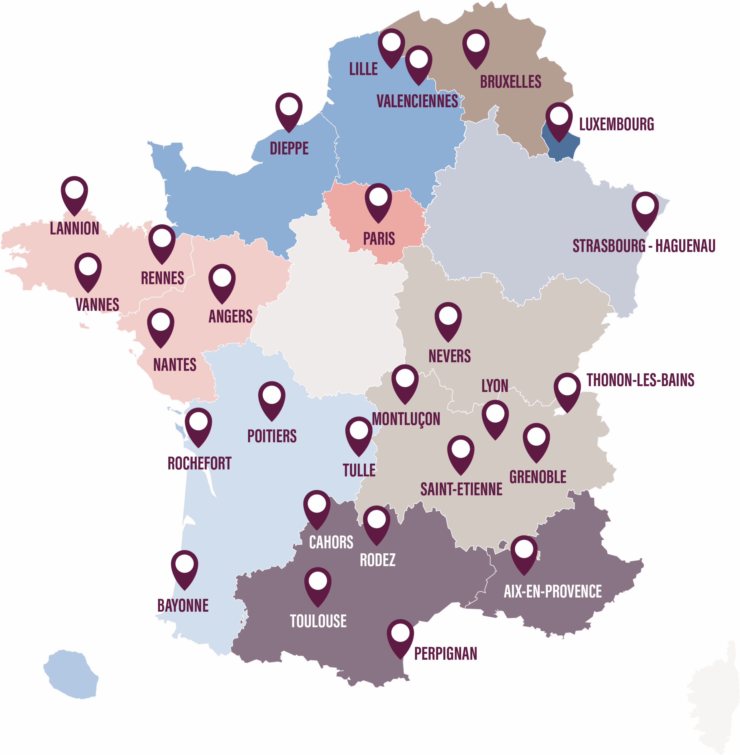 Carte des Groupes d'entraide 2025